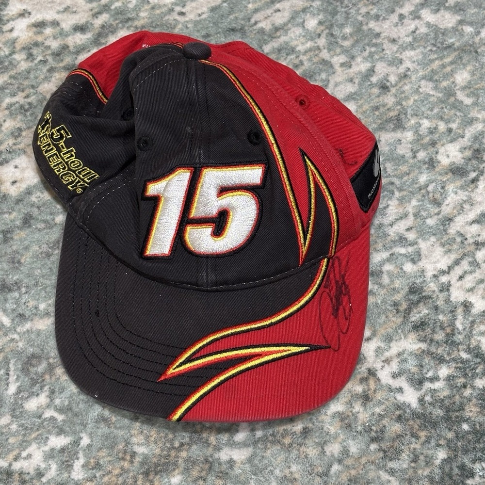 Signed Clint Bowyer Nascar 15 Baseball Trucker Cap Hat Red-Cotton-Adjustable